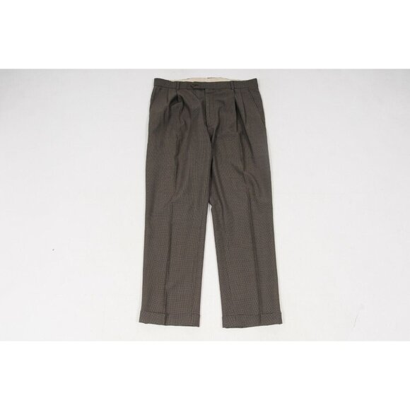 Brooks Brothers 346 Mens Suit 40 Reg Brown Tan Houndstooth 2 Piece 2 Btn Jacket - Picture 3 of 12